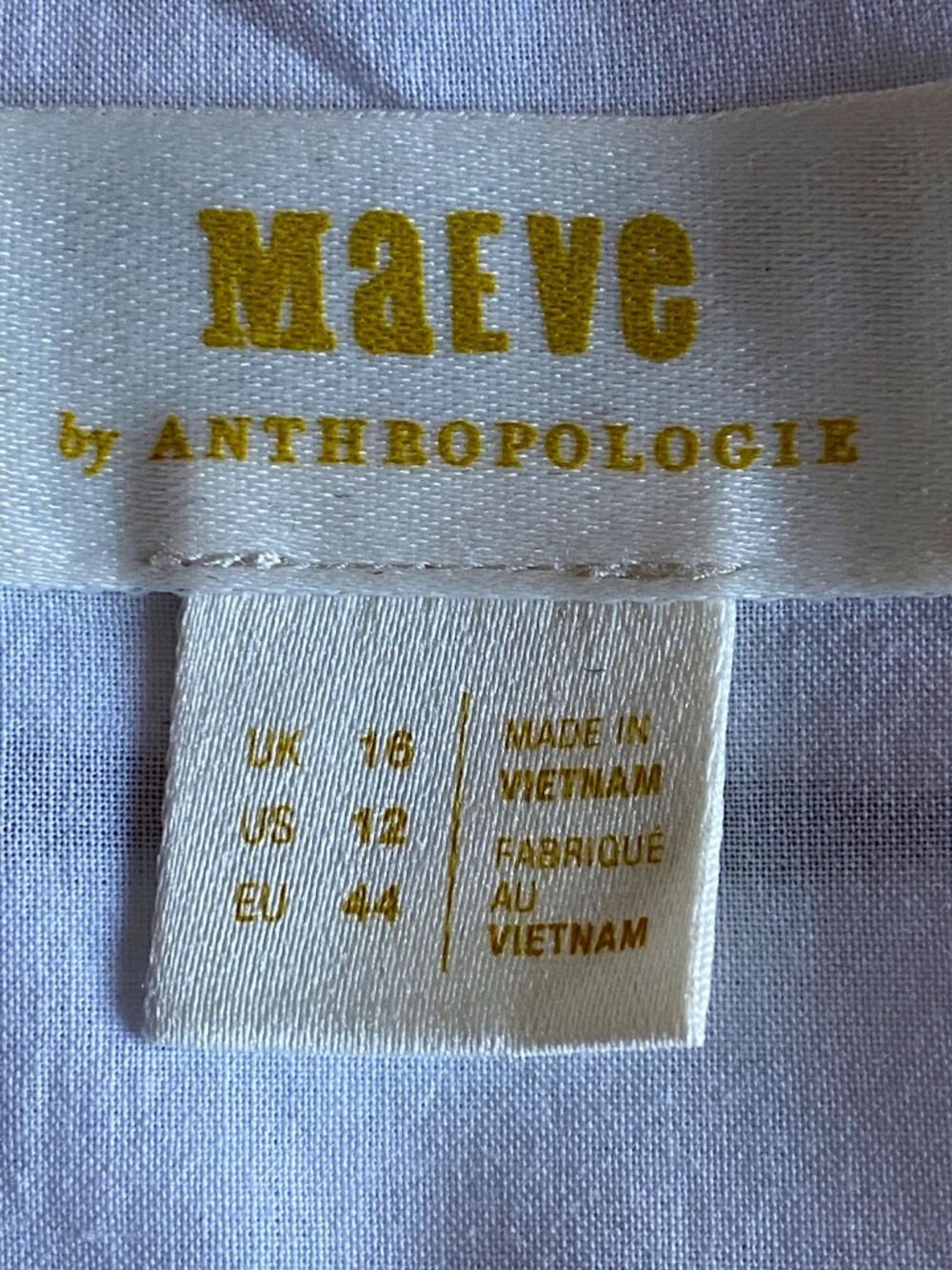 Anthropologie Maeve long sleeve white cotton w/ black clipped dots blouse Sz 12 - Picture 8 of 13
